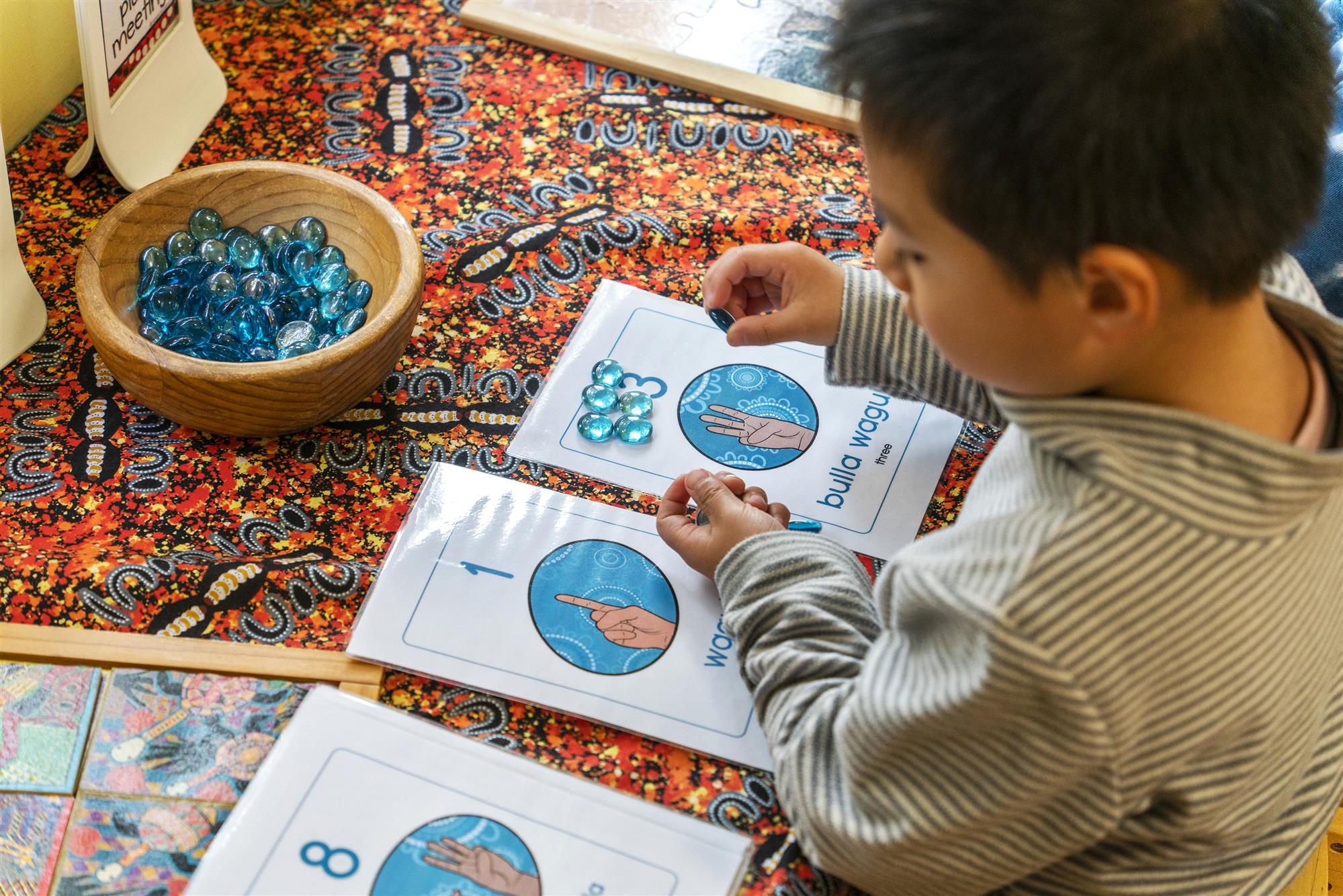 Child learning to count